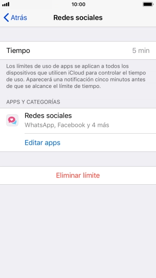 Pulsa Eliminar límite.