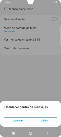 Introduce +34607003110 y pulsa Definir.