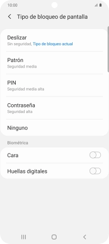 Pulsa Huellas digitales.