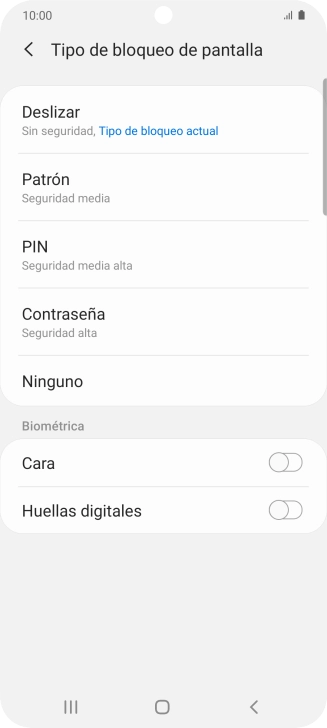 Pulsa Huellas digitales.