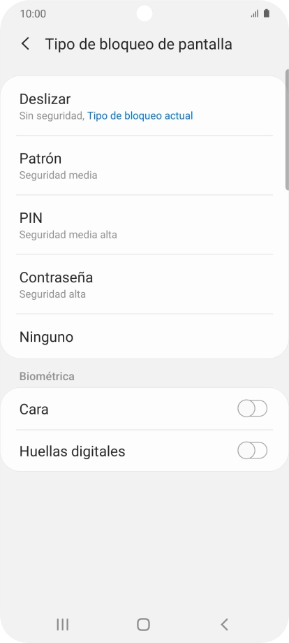 Pulsa Huellas digitales.