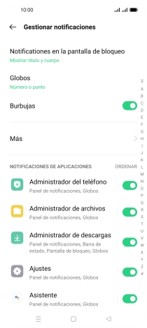 Pulsa el indicador junto a las apps deseadas para activar o desactivar la función.