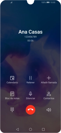 Pulsa el icono de finalizar llamada.