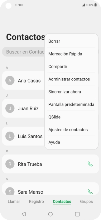 Pulsa Administrar contactos.