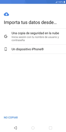 Pulsa la opción deseada y sigue las indicaciones de la pantalla para transferir contenido desde el otro teléfono y finalizar la activación de tu teléfono.