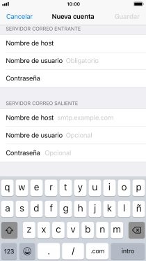 Pulsa Nombre de usuario e introduce el nombre de usuario de tu cuenta de correo electrónico.