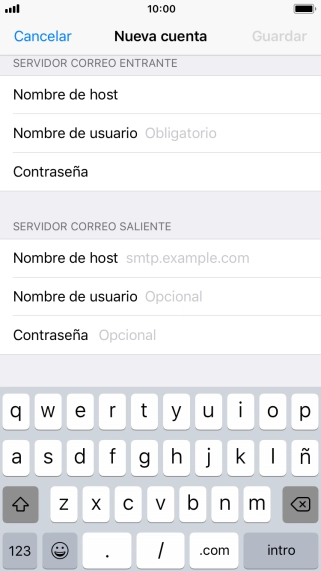Pulsa Nombre de usuario e introduce el nombre de usuario de tu cuenta de correo electrónico.