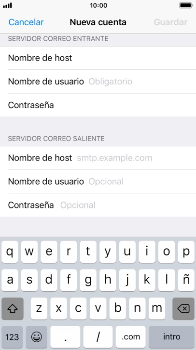Pulsa Nombre de usuario e introduce el nombre de usuario de tu cuenta de correo electrónico.