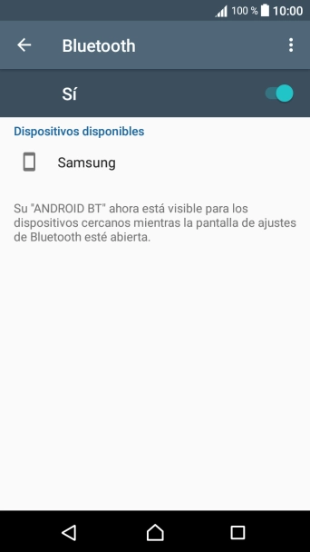 Pulsa el dispositivo Bluetooth deseado y sigue las indicaciones de la pantalla para vincular el dispositivo al teléfono.