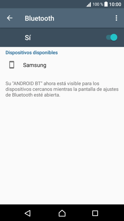 Pulsa el dispositivo Bluetooth deseado y sigue las indicaciones de la pantalla para vincular el dispositivo al teléfono.