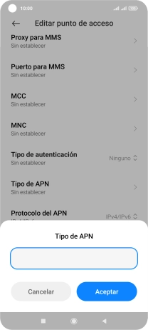 Introduce default y pulsa Aceptar.