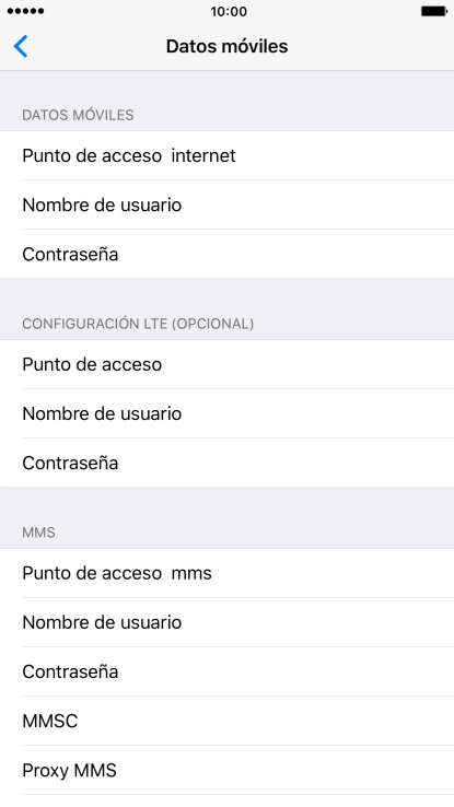 Pulsa Punto de acceso e introduce airtelwap.es.