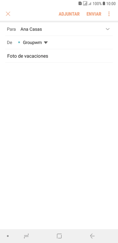 Pulsa en el campo de escritura  y escribe el texto del correo electrónico.