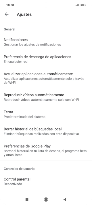 Pulsa Actualizar aplicaciones automáticamente.