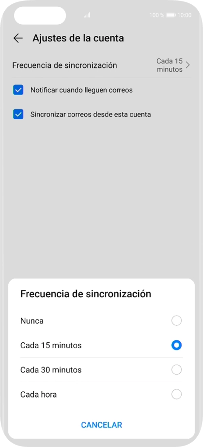 Pulsa el ajuste deseado.