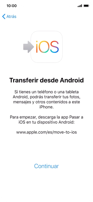 Para transferir contenido a tu teléfono, tienes que haber instalado la app 