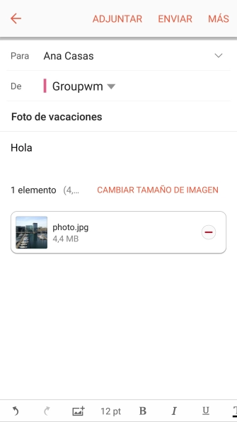 Pulsa ENVIAR cuando hayas terminado de escribir el correo electrónico.