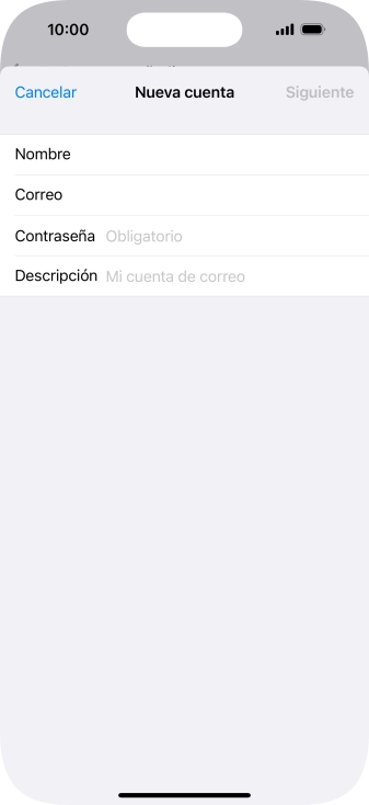 Pulsa Contraseña e introduce la contraseña de tu cuenta de correo electrónico.