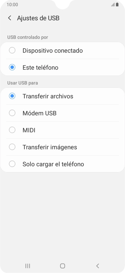 Pulsa Transferir archivos.