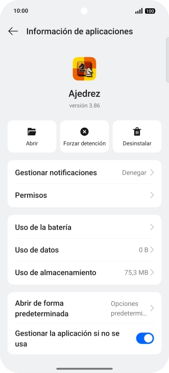 Pulsa Uso de almacenamiento.