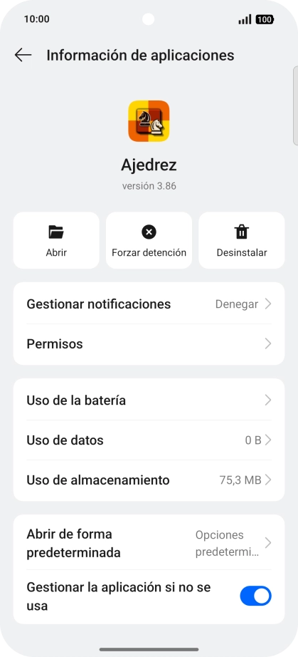 Pulsa Uso de almacenamiento.