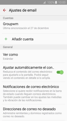 Pulsa la cuenta de correo electrónico deseada.