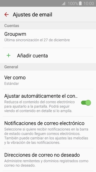Pulsa la cuenta de correo electrónico deseada.
