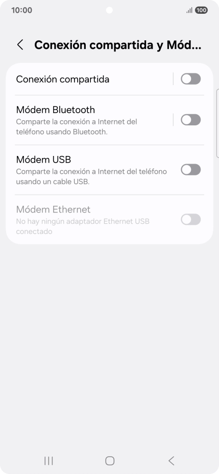 Pulsa Conexión compartida.