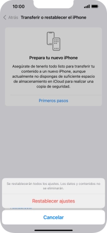 Pulsa Restablecer ajustes.