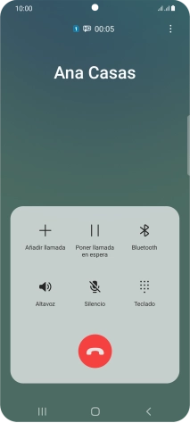 Pulsa el icono de finalizar llamada.