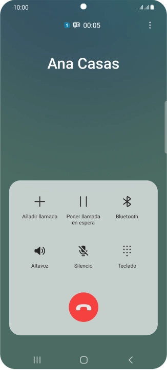 Pulsa el icono de finalizar llamada.