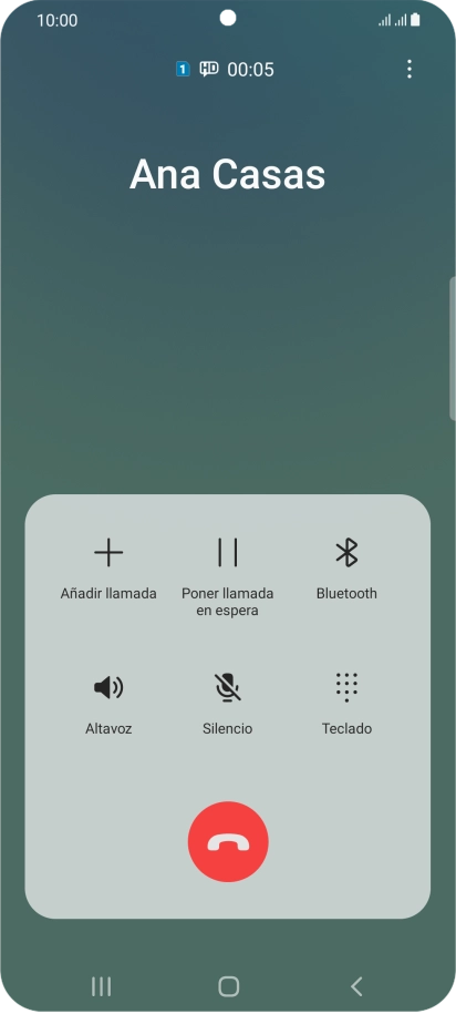 Pulsa el icono de finalizar llamada.