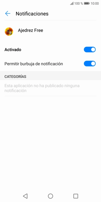 Pulsa el indicador bajo el nombre de la app para activar o desactivar la función.