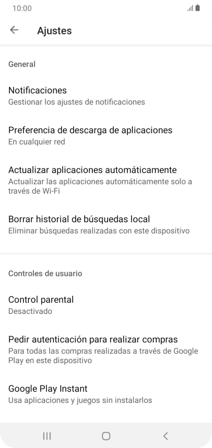 Pulsa Actualizar aplicaciones automáticamente.