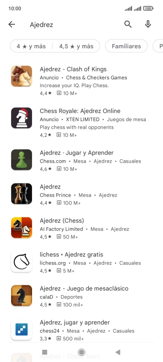 Pulsa la app deseada.