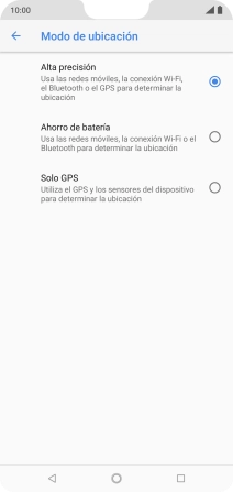 Si seleccionas Alta precisión, el teléfono podrá encontrar tu posición exacta con ayuda de los satélites GPS, la red móvil y una red wifi cercana. El GPS por satélite requiere vista libre al cielo.