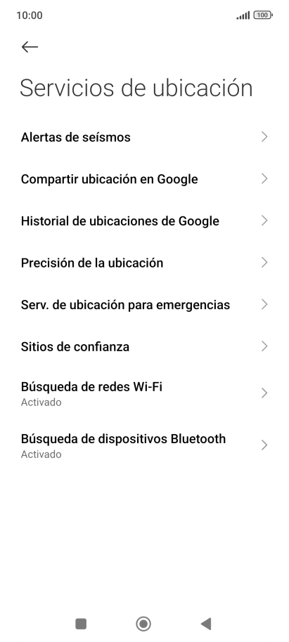 Pulsa Precisión de la ubicación.