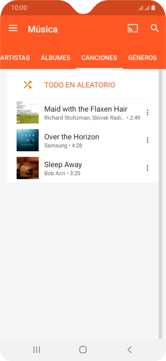 Pulsa el archivo de música deseado.
