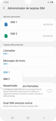 Pulsa el ajuste deseado.