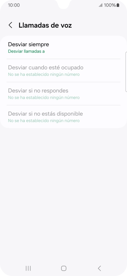 Pulsa el tipo de desvío deseado.