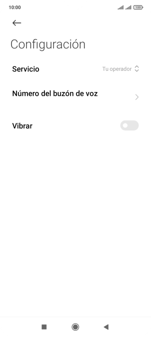 Pulsa Número del buzón de voz.
