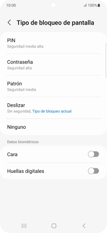 Pulsa Huellas digitales.