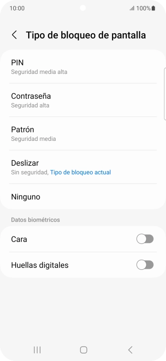 Pulsa Huellas digitales.