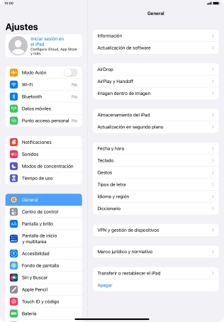 Pulsa Iniciar sesión en el iPad.