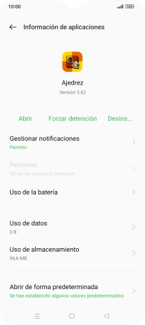 Pulsa Uso de almacenamiento.