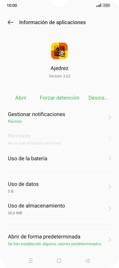 Pulsa Uso de almacenamiento.