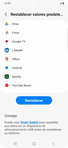 Pulsa Restablecer.