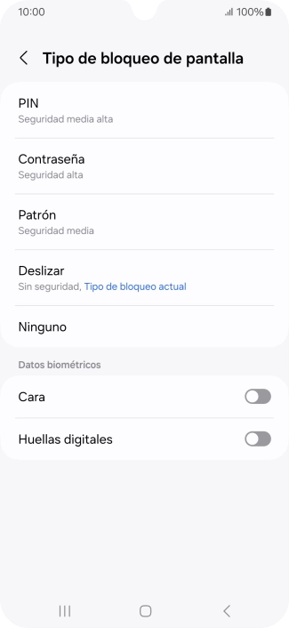 Pulsa Huellas digitales.