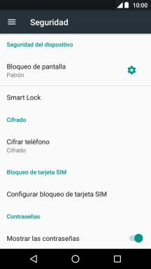 Pulsa Bloqueo de pantalla e introduce el código de seguridad actual.