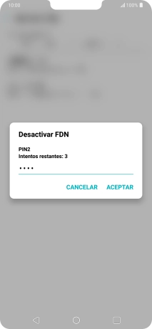 Introduce el código PIN2 y pulsa ACEPTAR.
